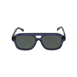 ZEALOUS Ryder Sunglasses: Premium Acetate Aviator Shades with UV400 Polarized Lenses (Transparent Blue with Bluish Black Lens)
