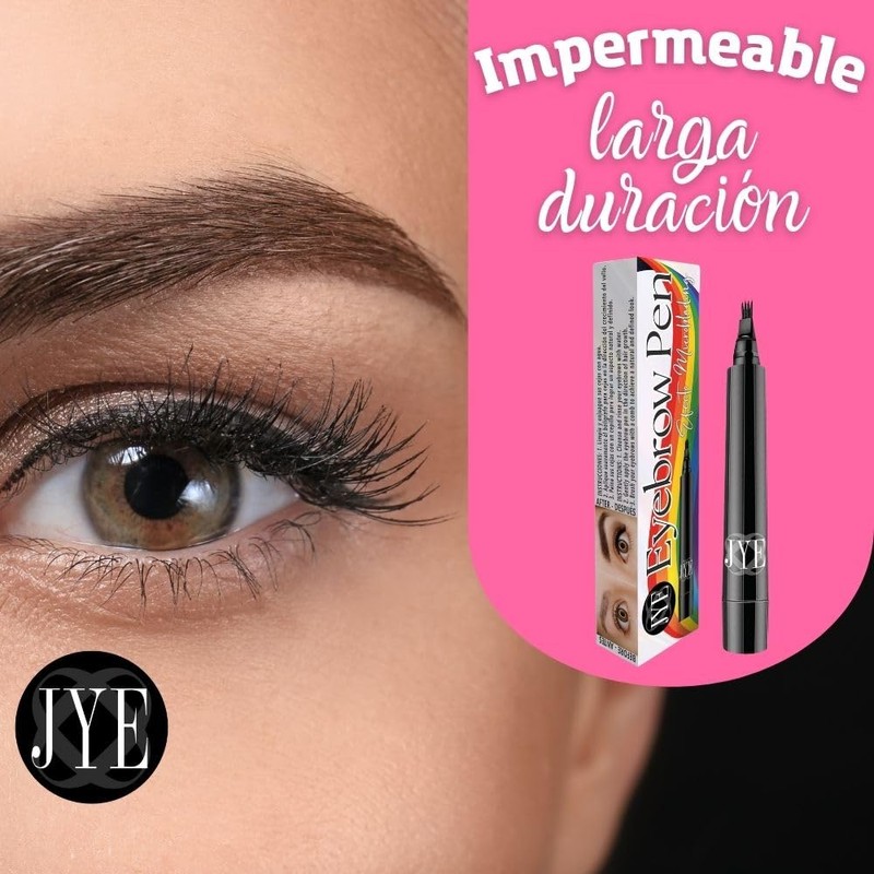 Lapiz de Cejas, boligrafo efecto microblading, cejas abundantes. Color Negro,