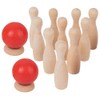 Toyvian Wooden Bowling Set for Kids and Adults - 10