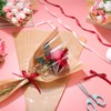 Flower Bouquet Wrapping Paper with Ribbon,40PCS Kraft Flower Sleeves for