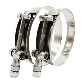 ROADFORMER 6" T Bolt Hose Clamp Stainless Steel 158mm - 166mm for 6" Hose I.D. with 3mm - 6mm Wall Thickness, Tbolt Clamps Featured to Provide Reliable Sealing Pressure (158mm - 166mm, 2 Pack)