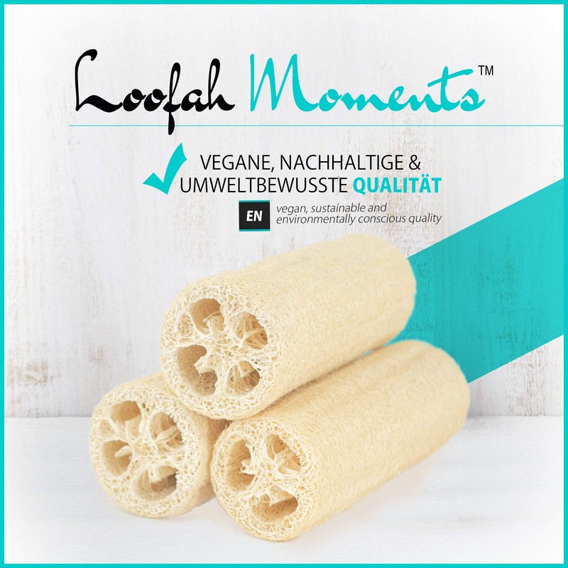 Loofah Moments Loofah Sponge, Plastic-Free & Unbleached, Natural Sponge Made