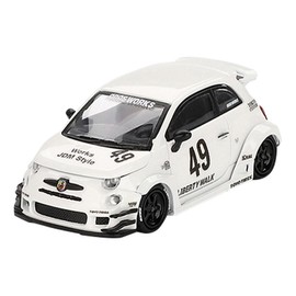 MINI GT 1/64 Abarth 595 LB-WORKS x Abas Works Gala White (Left Handle) Finished Product