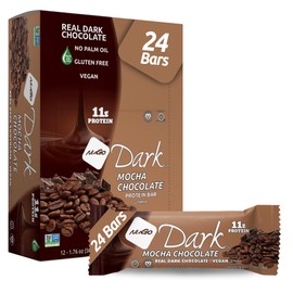 NuGo NuGo Dark Chocolate Mocha, 11g Protein Bar, Vegan, Gluten Free, Non-GMO, Kosher Pareve, 24 Count