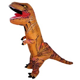 Dinosaur Costume Kids - Massive 2.0m Inflatable Costume, T-Rex Suit, Dinosaur Inflatable Costume for Christmas, New Year & Parties, Gift, Brown