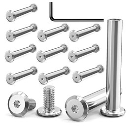 Pack of 10 connecting screws, M4 x 30 mm, stainless steel A2 V2A, furniture screws, sleeve nut with Allen keys, furniture connectors, cabinet connectors, suitable for connecting wooden boards