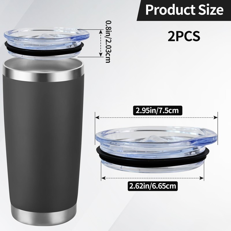 20oz Splash-Proof Silicone Travel Mug Lid - Slim Replacement Cover
