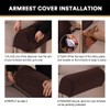 PrinceDeco 2 Pack Thick Velvet Stretch Armrest Covers for Chairs