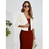 Heymoments Women's Thin Shrugs for Dresses White Large Open Front