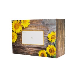 PackRite Decorative Shipping Boxes Decorated Gift Boxes For Mailing Birthday Gifts & Holiday Presents, 6 Pack of Everyday Shipping Boxes, Multiple Sizes and Designs, Sunflower Bloom, Medium