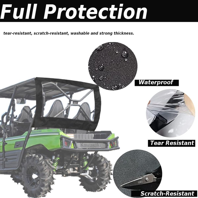YONQIFON UTV Teryx 800 4 Rear Window,Back Window Soft Rear