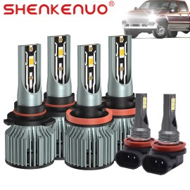 SHENKENUO For Toyota Highlander LE Sport Utility 2014-2021 LED Headlight + Fog Light Bulbs