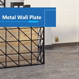 LIDER Blank Metal Wall Plate, Stainless Steel Blank Outlet Cover, Corrosion Resistant, Mid-Size 1-Gang 4.88" x 3.11", 201 Stainless Steel, LMWP-01M-HAB, Hammered Antique Brass