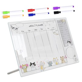 Operitacx Acryl Memoboard 1 Satz Trocken Abwischbare Tafel für Kühlschrank Wochenplanungstafel Transparentes Zeichenbrett für Schule und Büro Wiederverwendbar und Stabil