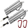 MJFKVYZ 2 Silver Whistle, 2 Neck Strap, Tube Type, Stainless