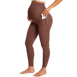 BONVIGOR Nudi Maternity Leggings Over The Belly Pregnancy Leggings with Pockets Workout Activewear Yoga Pants