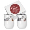 GRAZDesign Stainless Steel Wine Cup with Name Gift Set Christmas