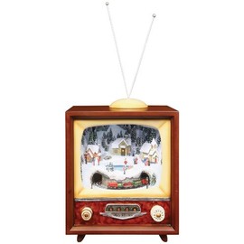 Retro Action Musicals by Roman Action Musical Lighted TV Revolving Train 9-Inch
