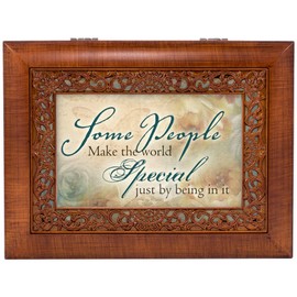 Cottage Garden Some People Make The World Special Woodgrain Inlay Jewelry Music Box Plays Ave Maria