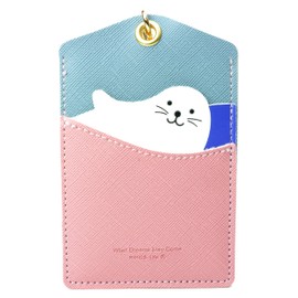 Prendre PR-PASSCASE04 Animal Pass Case, Tricolor White Bear, Cat, Poodle, Dog, Dolphin, Cat, White Bear, Cute, For School Commutes, Commutes, School Entrance Celebration, Gift, Animal, Clear Window,