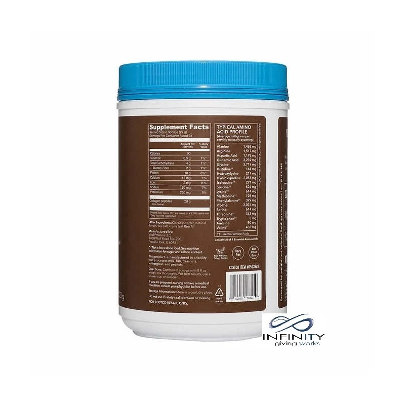 Vital Proteins Collagen Peptides Chocolate 32 oz, - Fresh