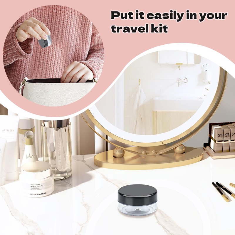 Roellgs Empty Sample Pots, 6 Pcs Empty Plastic Cosmetic Jars,