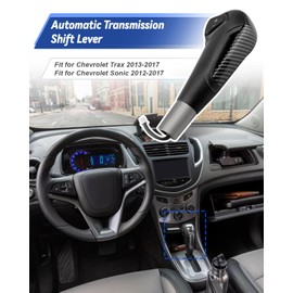 JUWEVAZU Carbon Fiber Gear Shifter Shift Knob Fit for Chevy Sonic Trax 2012 2013 2014 2015 2016 2017, Replace 42539376 95179700