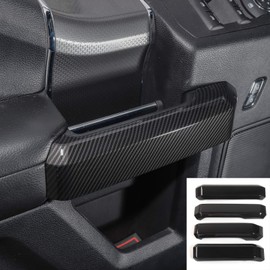 Linskip Interior Door Handle Cover Compatible with Ford F-150 2015 2016 2017 2018 2019 2020, F150 Door Handle Cover Trim, F150 Interior Accessories 4Pcs(Carbon Fiber Pattern)