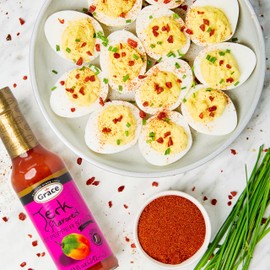 Grace Jerk Hot Pepper Sauce 4.8oz - 2 Pack - Authentic Jamaican Scotch Bonnet Pepper with Seasoning - Jamaican Wing Sauce - Caribbean Jerk Seasoning Jamaican Style