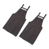 2 Pcs Black Cotton Apron Kitchen Breathable Oil Resistant Apron