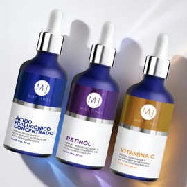 Kit Facial Con 3 Sueros Acido Hialurónico, Retinol, Vit C