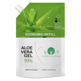 Aloe Vera Gel 99% Pure Aloe Vera from the Canary Islands, Spain 100% Natural Skin Care (Body and Face) and Hair Care Family Saver Format, 1000 ml