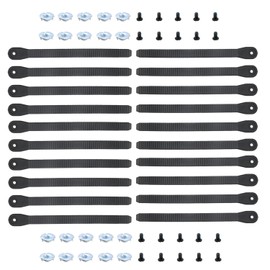 Aurorasports Snowboard Binding Straps, 8.27x0.59 Inch Plastic Snowboard Ankle Ladder Strap Binding Snowboard Binding Parts for Snowboard Binding Straps Replacement (20 Pack-Black)