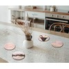 4 x Round Art Deco Coasters - Pale Pink Agate