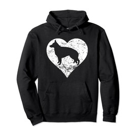 Distressed German Shepherd Heart Dog Owner Graphic Pullover Hoodie
