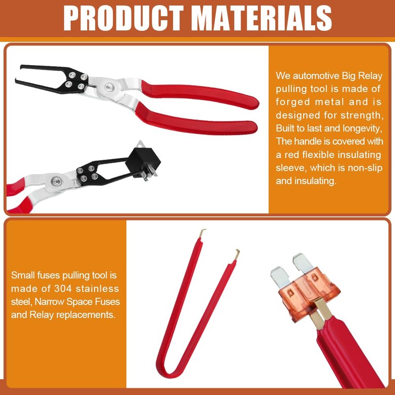 QZTYTY Relay Puller Pliers, Fuse Puller, Automotive Fuse Removal Tool,
