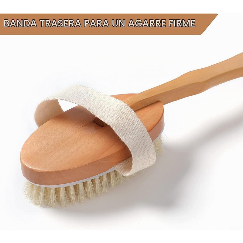 Cepillo de Ducha 2 en 1 con Mango de Bambú