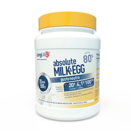 LongLife® Absolute Milk&Egg | 80% proteine di latte e uovo | Con vitamine B e bromelina | Crescita e mantenimento della massa muscolare | Benessere delle ossa | 20 dosi | Vegetariano e senza glutine