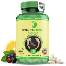 Immune Support Supplement - Natural & Organic Immune Boosters for Adults - Immunity Support with Vitamin C & Vitamin D, Garlic, Ginger, Lemon, Elderberry, Selenium & Zinc - 60 Capsules