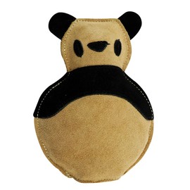 PAWPOURRI Natural Suede Leather Chew Toy for Adult Dogs, Puppies, | Tough, Durable, and Fun | Chewing Interactive Pet Toy (Bone) (Panda Shape)
