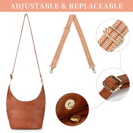 LEABAGS Women's Shoulder Bag, Venice Shoulder Bag, Women's Elegant, Women's Leather PU Bag with Adjustable Shoulder Strap, Women's Bag Stylish with Replacement Shoulder Strap for Work, University,