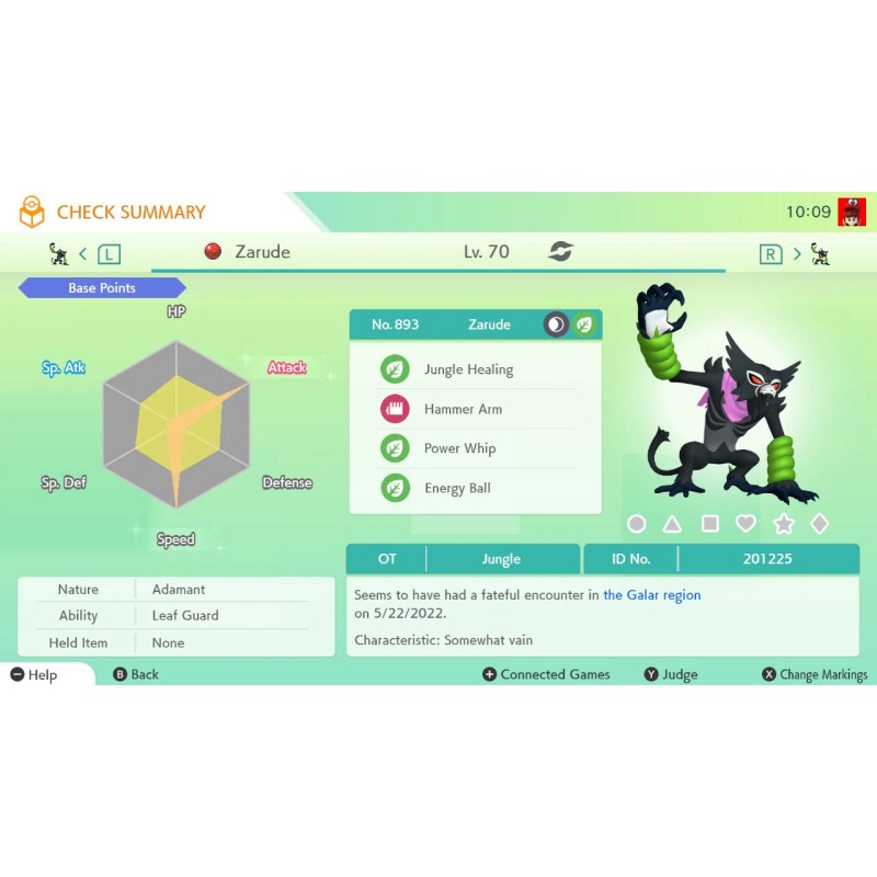 Pokémon ✨ZARUDE SHINY DADA ZARUDE SHINY ZARUDE EVENT UNTOUCHED✅HOME TRANSFER‼️