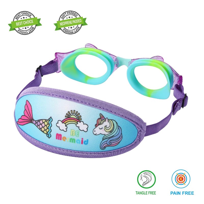 RUIGAO Kids Goggles Age 2-6, Swim Goggles Fabric Strap No