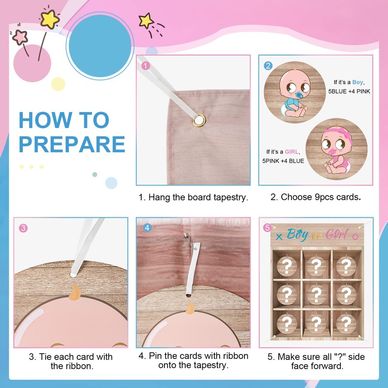 BLOOMWIN Gender Reveal Board Game, Gender Reveal X and O