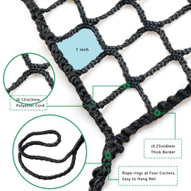 Golf Netting with Rope Rings - Golf Hitting Nets for Practice or Garage Driving and Backyard-Adjustable Golf Net and Black & White High Impact Containment Net for Indoor & Outdoor Use 10X15ft