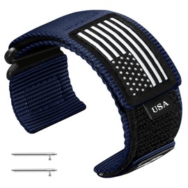 22mm Watch Bands for Men Compatible with Garmin Venu 2 Watch Band, Soft Rugged Fabric Adjustable Sports Replacement Accessories Strap for Forerunner 265/255/255 Music, Vivoactive 4, Venus 3 Women