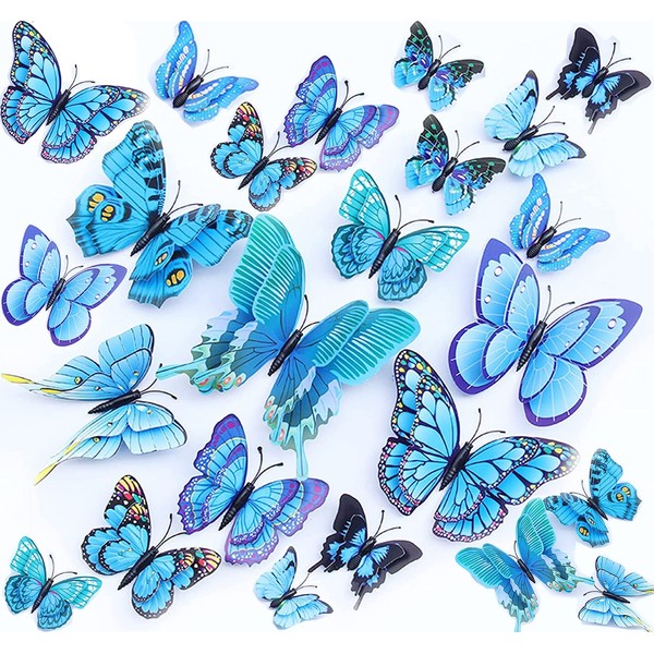 24PCS 3D Butterfly Wall Sticker Decor,3D Butterflies Stickers for Party