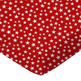 SheetWorld Fitted 100% Cotton Percale Square Play Yard Sheet Fits Joovy 38 x 38, Stars Red, Made in USA