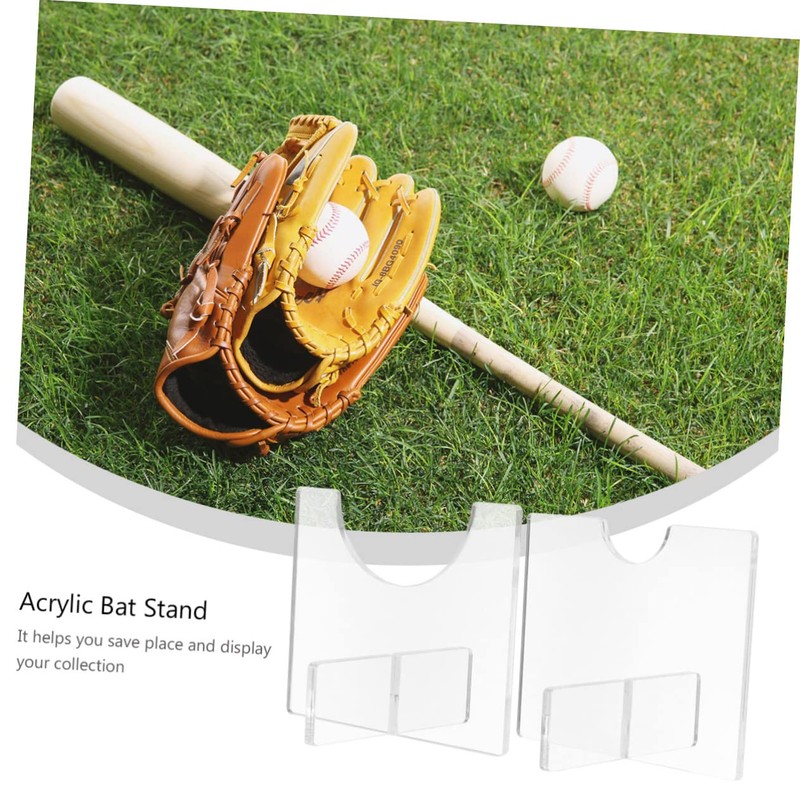 Totority 2pcs Acrylic Baseball Bat Display Holder Horizontal Desktop Rack