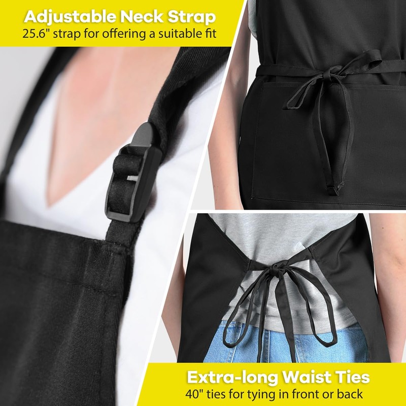ROTANET Extra Large Aprons for Men Adjustable Bib Aprons with